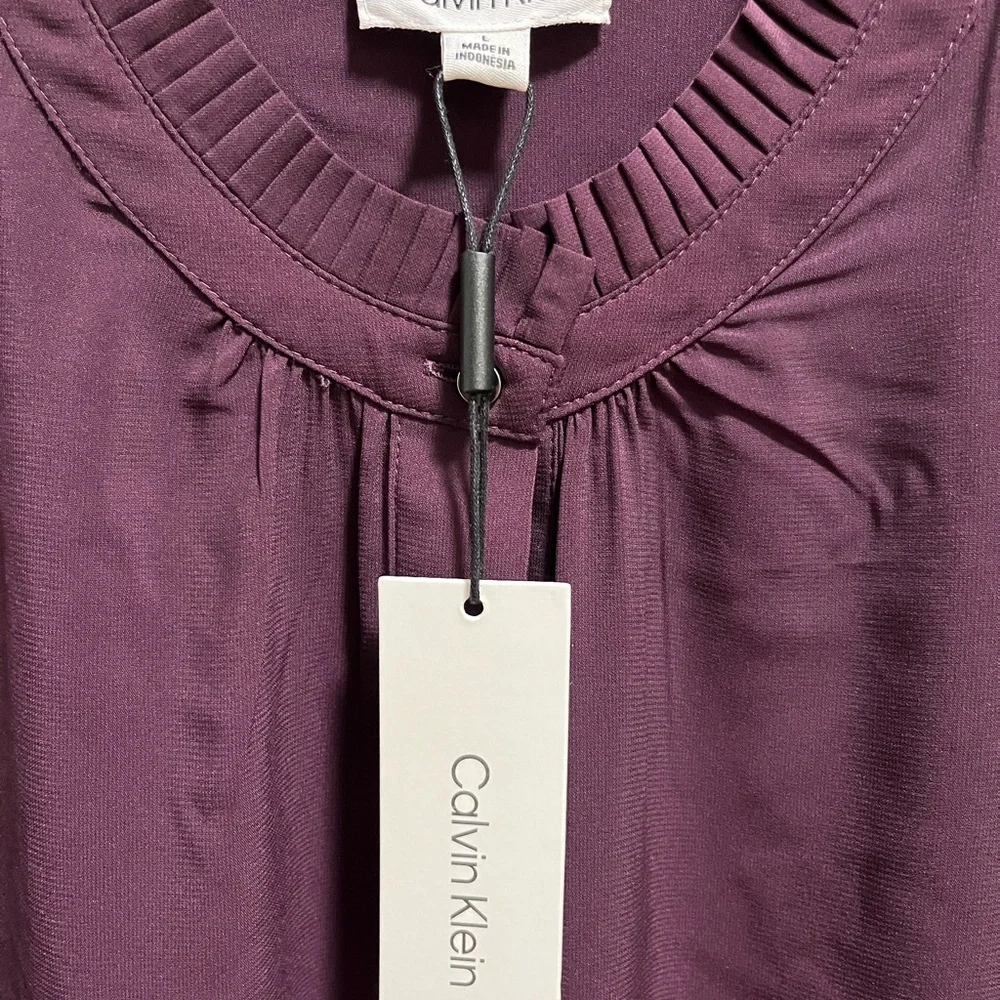 Calvin Klein NWT eggplant color blouse - Picture 3 of 3